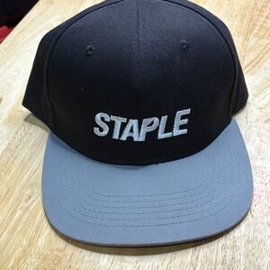 Staple Pigeon Snapback Hat Mens OSFM Black Gray Embroidered Streetwear